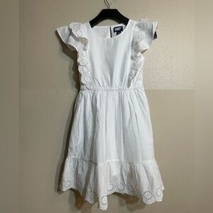 Lands' End White Ruffled Tiered Sundress 8